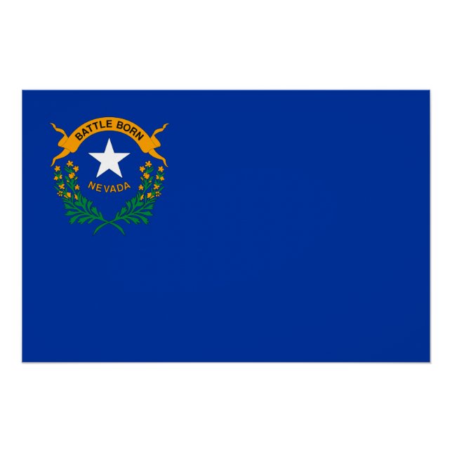 Poster Drapeau de l'État du Nevada (Devant)