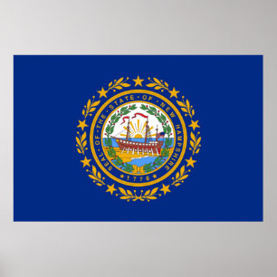 Poster drapeau de l'État du New Hampshire