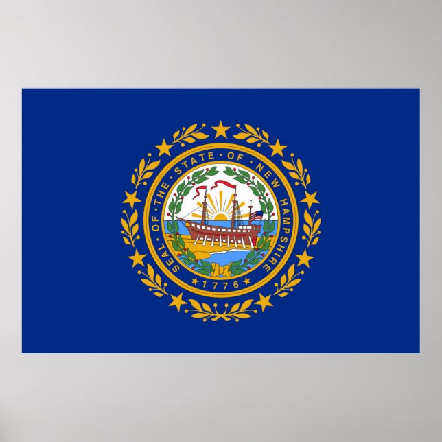 Poster drapeau de l'État du New Hampshire (Devant)