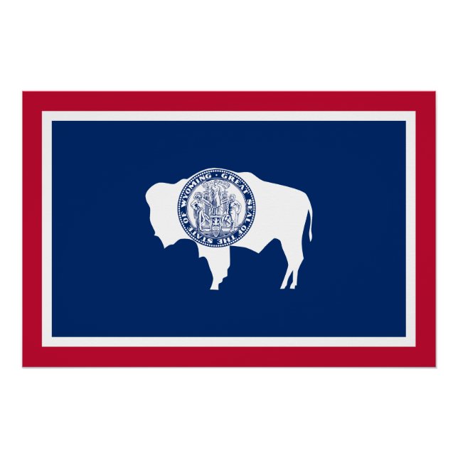 Poster Drapeau de l'État du Wyoming (Devant)