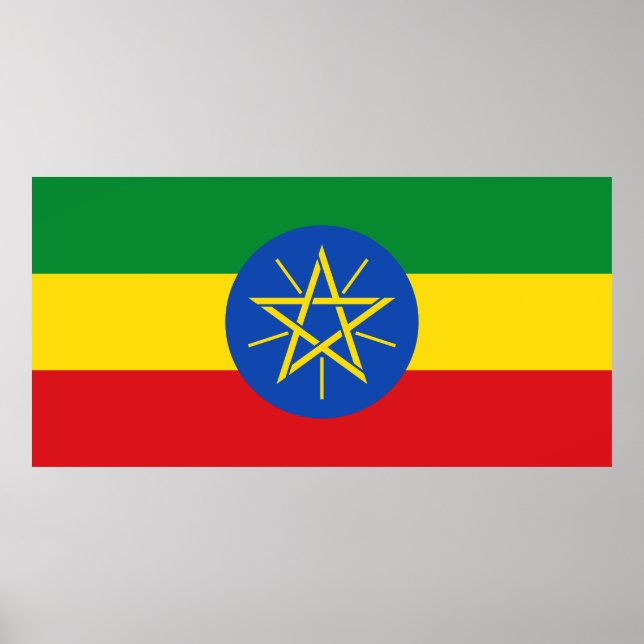 Poster Drapeau de l'Éthiopie (Devant)
