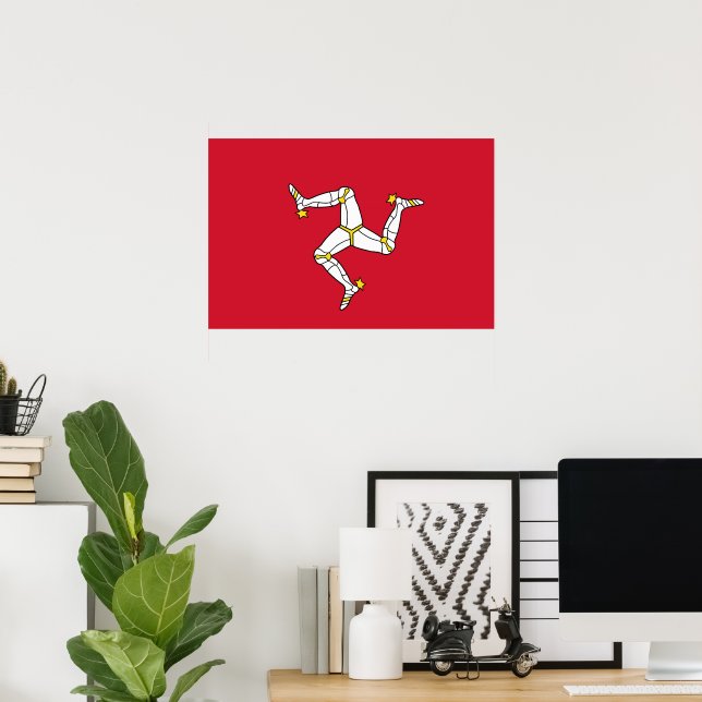Poster Drapeau de l'île de Man (Bureau à domicile)