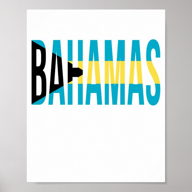 Poster Drapeau de l'île de vacances des Bahamas (Devant)