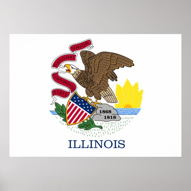 Poster Drapeau de l'Illinois (Devant)