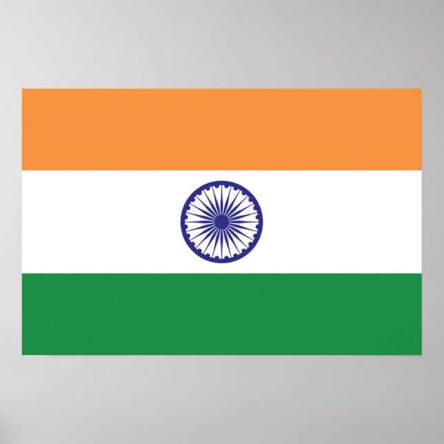 Poster Drapeau de l'Inde (Devant)