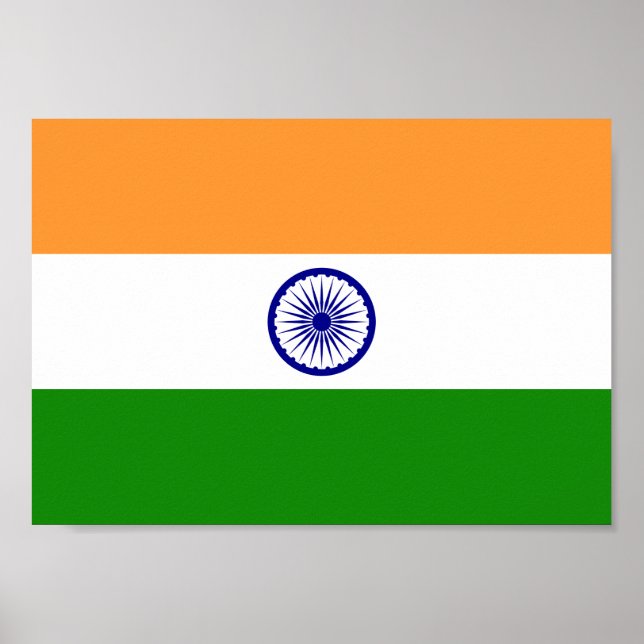 Poster Drapeau de l'Inde (Devant)