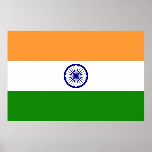 Poster Drapeau de l'Inde (Devant)