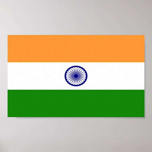 Poster Drapeau de l'Inde (Devant)