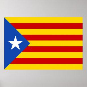 Poster Drapeau de l'indépendance catalane "L'Estelada Bla