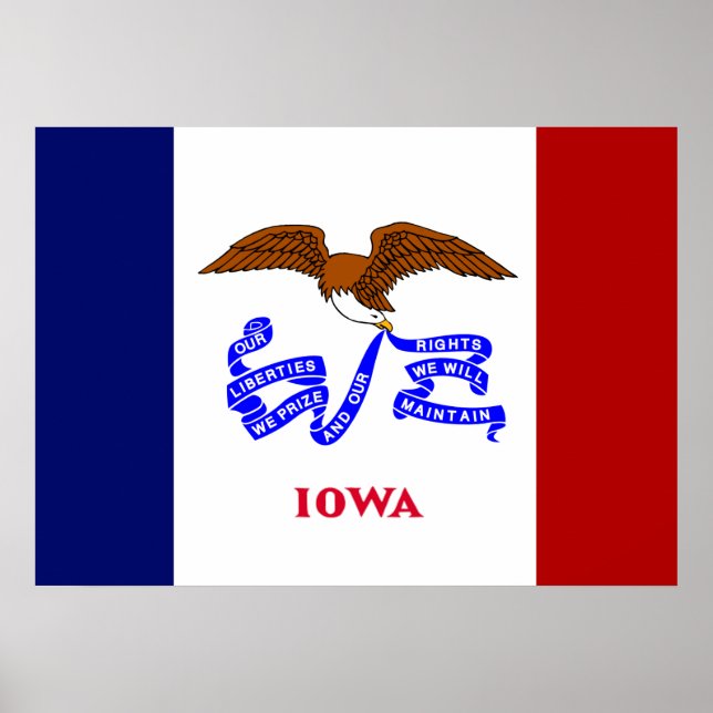 Poster Drapeau de l'Iowa (Devant)