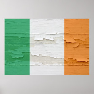Poster Drapeau de l'Irlande patiné