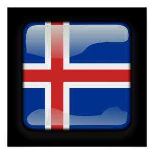 Poster Drapeau de l'Islande