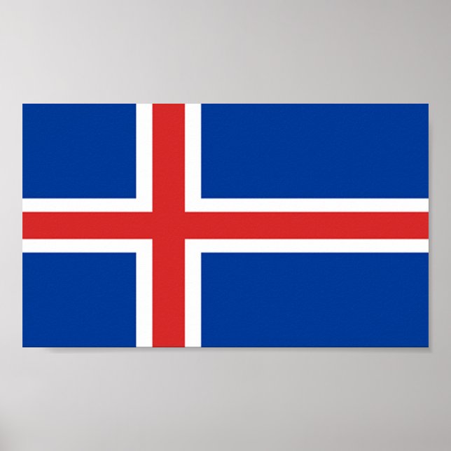 Poster Drapeau de l'Islande (Devant)