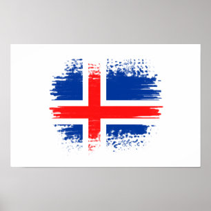 Poster Drapeau de l'Islande