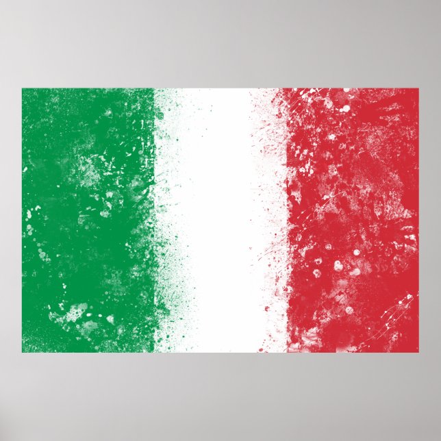 Poster Drapeau de l'Italie (Devant)