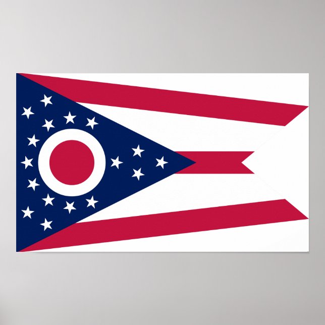 Poster Drapeau de l'Ohio (Devant)