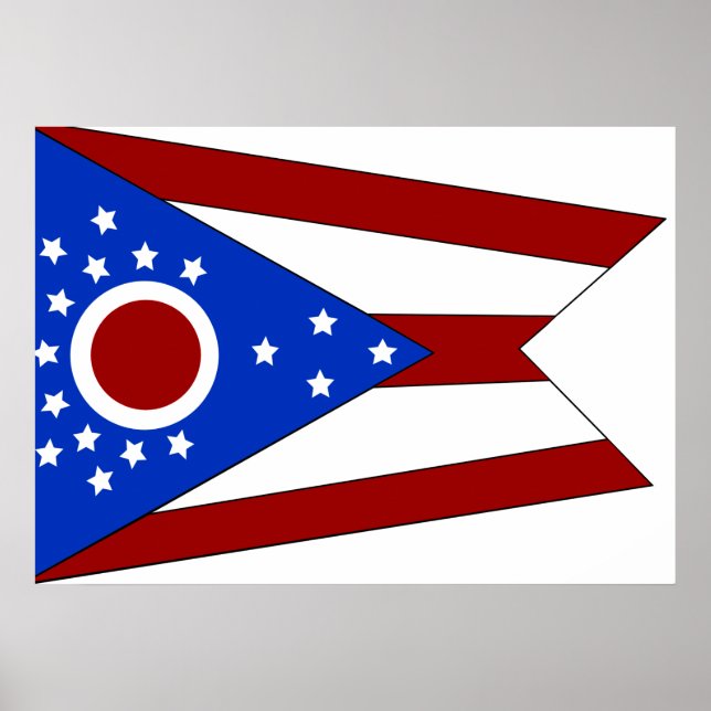 Poster Drapeau de l'Ohio (Devant)