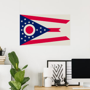 Poster Drapeau de l'Ohio : la bannière Buckeye State