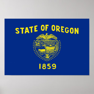 Poster Drapeau de l'Oregon