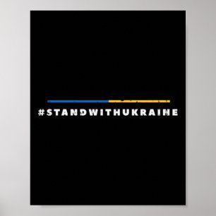 Poster Drapeau de l'Ukraine Lignes Hommes pro-ukrainiens