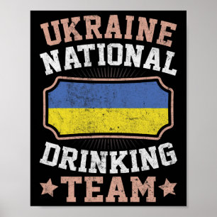 Poster Drapeau de l'Ukraine Ukrainiens fiers Hommes et Fe