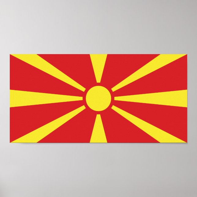 Poster Drapeau de Macédoine du Nord (Devant)