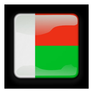 Poster Drapeau de Madagascar