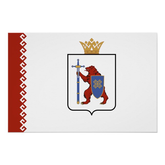 Poster Drapeau de Mari El (Devant)