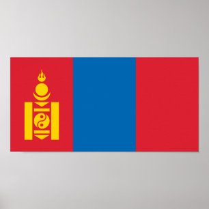Poster Drapeau de Mongolie