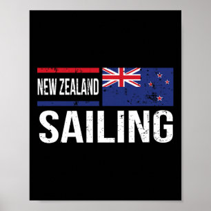 Poster Drapeau de navigation de la Nouvelle-Zélande Voile