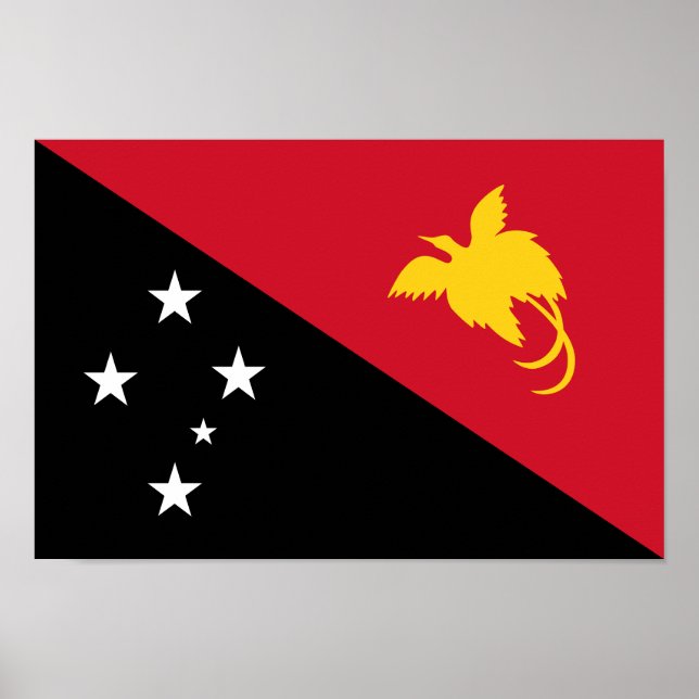 Poster Drapeau de Papouasie-Nouvelle-Guinée (Devant)