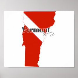 Poster Drapeau de plongée du Vermont State