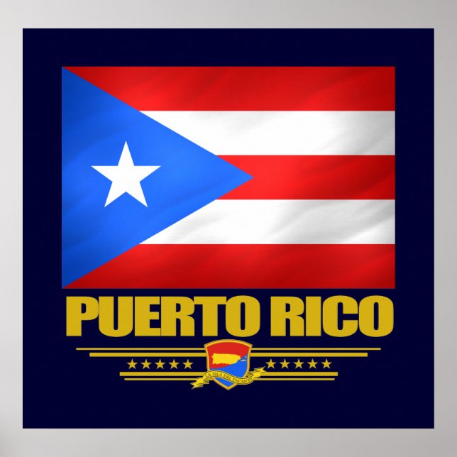 Poster Drapeau de Porto Rico (Devant)