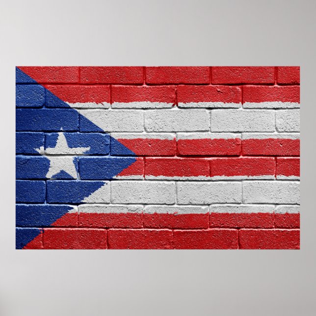 Poster Drapeau de Porto Rico (Devant)