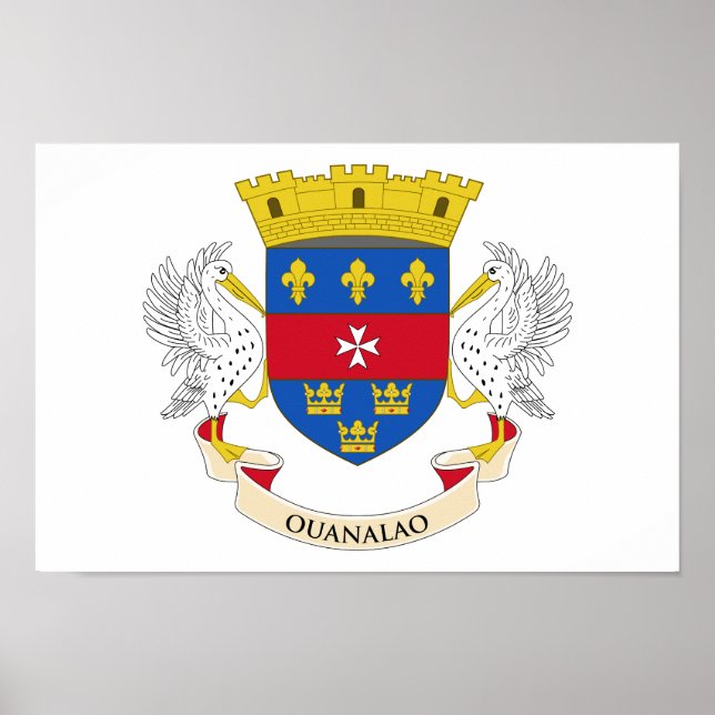Poster Drapeau de Saint-Barthélemy (Devant)