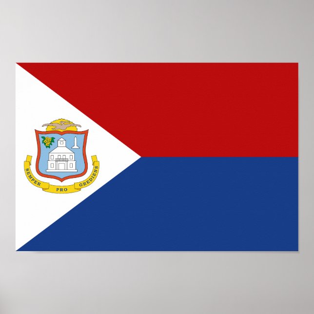 Poster Drapeau de Saint-Martin (Devant)