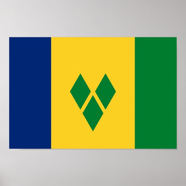 Poster Drapeau de Saint-Vincent (Devant)