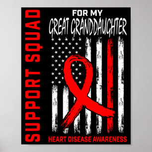 Poster Drapeau de sensibilisation à la maladie cardiaque