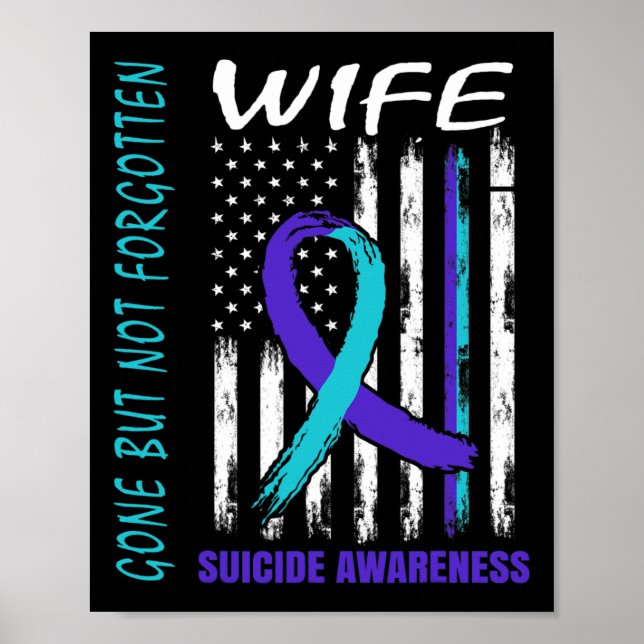 Poster Drapeau De Sensibilisation Au Suicide D'Une Femme, (Devant)