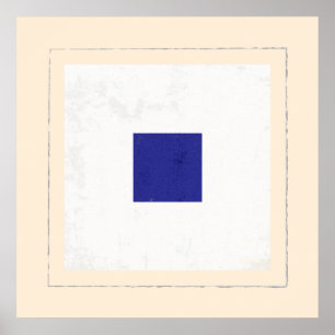 Poster Drapeau de signal nautique de la lettre "S"