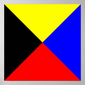 Poster Drapeau de signalisation maritime Zulu ICS