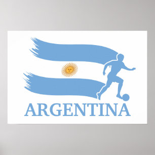 Poster Drapeau de soccer argentin