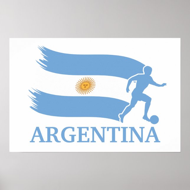 Poster Drapeau de soccer argentin (Devant)