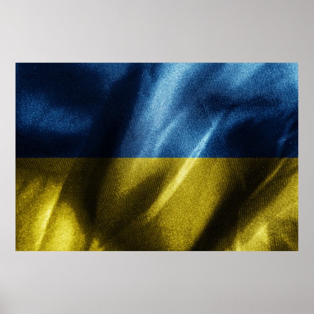 Poster Drapeau de soie ukrainien (Devant)