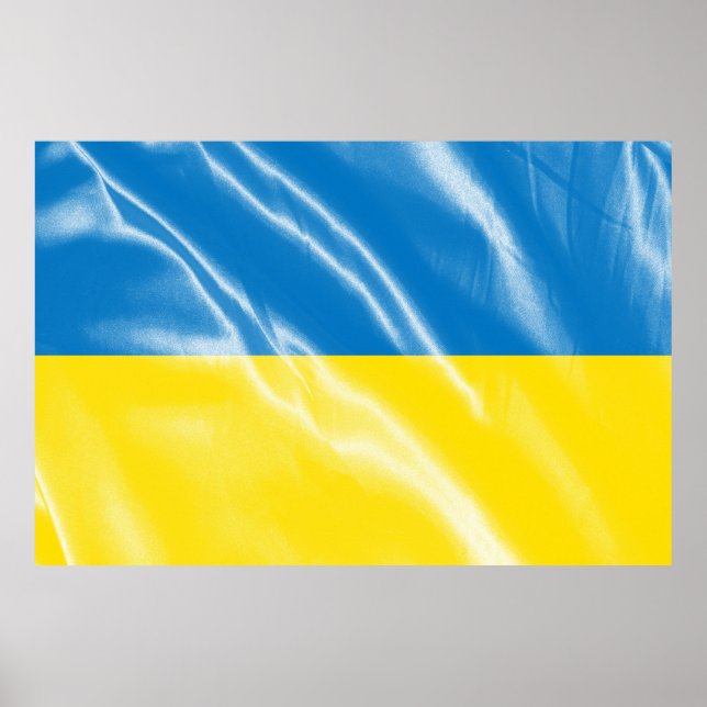 Poster Drapeau de soie ukrainien (Devant)
