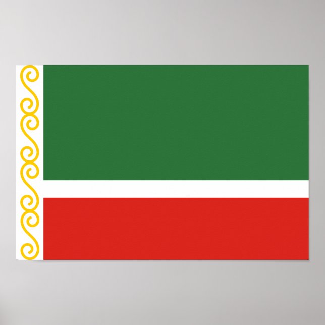 Poster Drapeau de Tchétchénie (Devant)