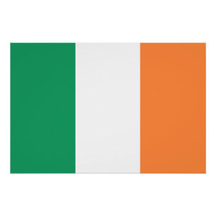 Poster Drapeau de tricolore irlandais patriotique Saint P