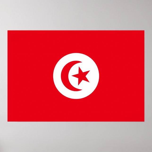 Poster Drapeau de Tunisie (Devant)