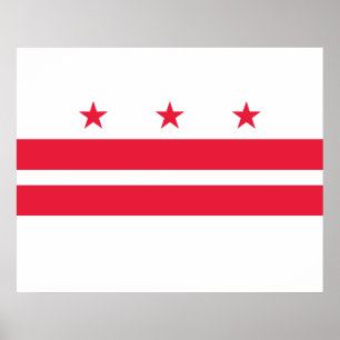 Poster Drapeau de Washington D.C. (District de Columbia)
