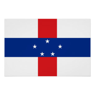 Poster Drapeau des Antilles néerlandaises